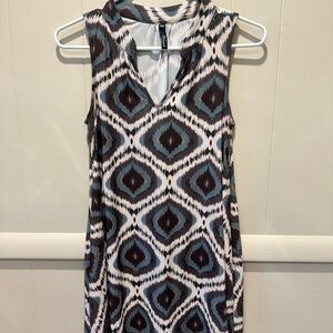 Sleeveless Geometric Pattern Dress